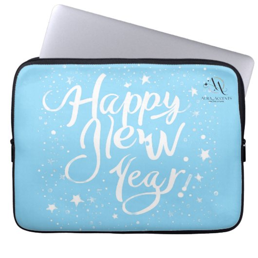 Happy New Year" Stilvolle Notebook-Tasche Laptopschutzhülle (Vorderseite)