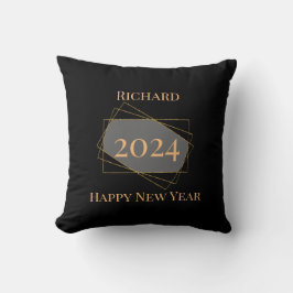 "Happy New Year" stilvolles schwarzes Gold persona Kissen