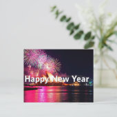 Happy New Year Sydney Australien Nachtlicht Postkarte (Stehend Vorderseite)