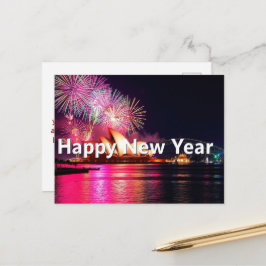 Happy New Year Sydney Australien Nachtlicht Postkarte