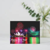 Happy New Year Sydney Australien Postkarte (Stehend Vorderseite)