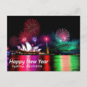 Happy New Year Sydney Australien Postkarte (Vorderseite)