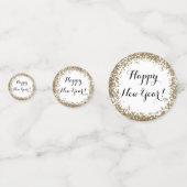 Happy New Year Table Stream Gold und Weiß Konfetti (Rückseiten)