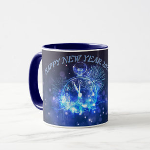 Happy New Year Tasse 2024 marineblau