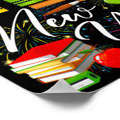 Happy New Year Teacher Fireworks New Years Eve Par Poster (Ecke)