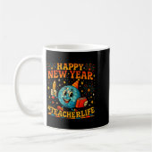 Happy New Year Teacherlife Cute Retro Teacher Gift Kaffeetasse (Links)