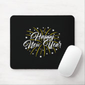 Happy New Year Tee Uni-kids Black Small Mousepad (Mit Mouse)