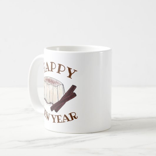 Happy New Year Tembleque Puerto Rico Pudding Kaffeetasse (Vorderseite Links)