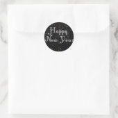 Happy New Year Text Design Runder Aufkleber (Tasche)