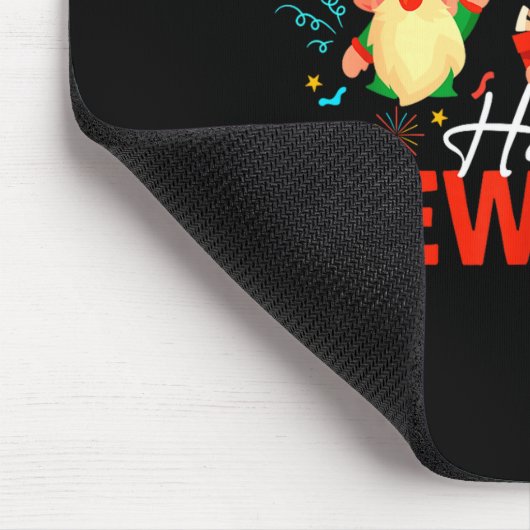 Happy New Year Three Gnomes Fireworks Confetti Nye Mousepad (Ecke)