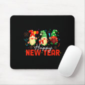 Happy New Year Three Gnomes Fireworks Confetti Nye Mousepad (Mit Mouse)