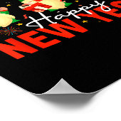 Happy New Year Three Gnomes Fireworks Confetti Nye Poster (Ecke)