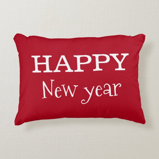 "Happy New Year" Throw Accent Pillow Dekokissen (Vorderseite)