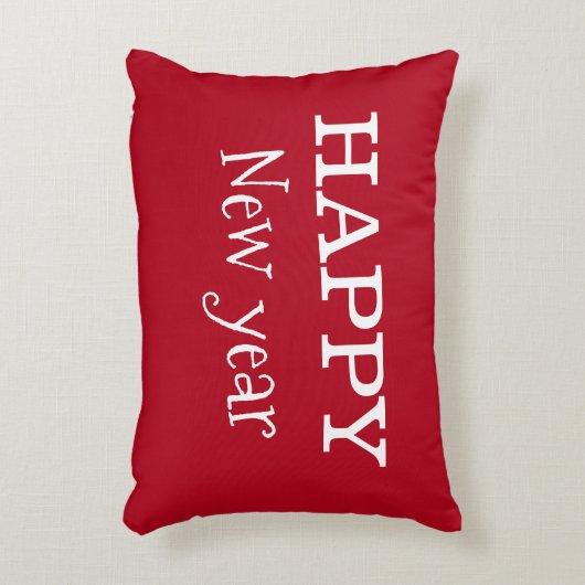 "Happy New Year" Throw Accent Pillow Dekokissen (Vorderseite(Vertikal))