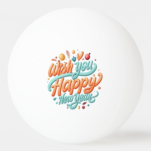 Happy New Year Tischtennisball (Vorderseite)