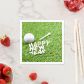 Happy New Year to golfer mit Golfball auf grün Serviette (Beispiel)