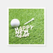 Happy New Year to golfer mit Golfball auf grün Serviette (Vorderseite)