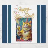 HAPPY NEW YEAR TOAST SCHAUMWEINETIKETT (Einzelnes Label)