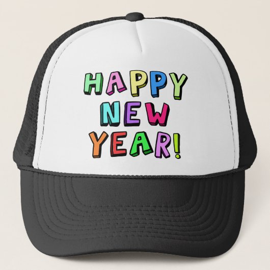 Happy New Year Truckerkappe (Vorderseite)