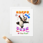 Happy New Year Turn Over A New Leaf Mitteilungskarte (Vorderseite/Rückseite Beispiel)