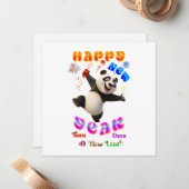 Happy New Year Turn Over A New Leaf Mitteilungskarte (Vorderseite/Rückseite Beispiel)