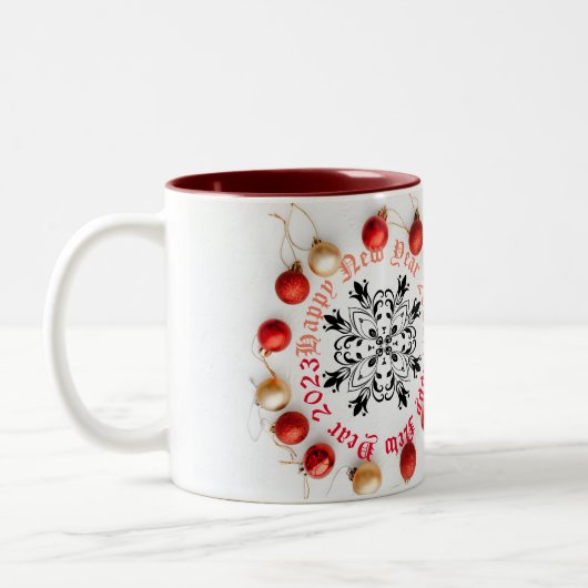 Happy New year Two-Tone Coffee Tasse 2023 (Links)