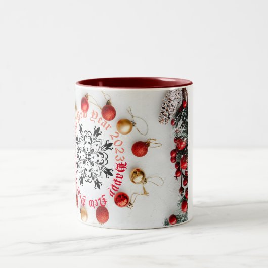 Happy New year Two-Tone Coffee Tasse 2023 (Mittel)