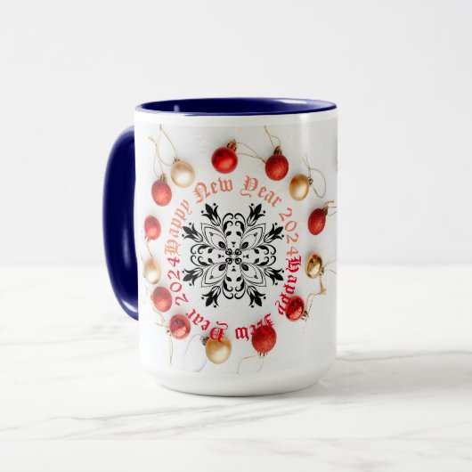 Happy New year Two-Tone-Tasse Tasse (Vorderseite Links)
