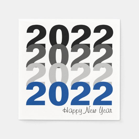 Happy New Year Typografy Paper Napkin Serviette (Vorderseite)