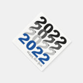 Happy New Year Typografy Paper Napkin Serviette (Ecke)