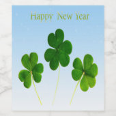 Happy New Year und Viel Glück Weinetikett (Einzelnes Label)