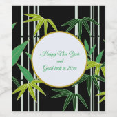 Happy New Year und Viel Glück Weinetikett (Einzelnes Label)