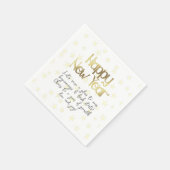 Happy New Year und wünscht Gold Serviette (Ecke)