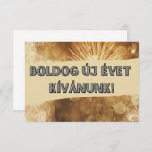 Happy New Year Ungarische Karte (Vorne/Hinten)