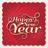 Happy New Year Untersetzer (Vorderseite)
