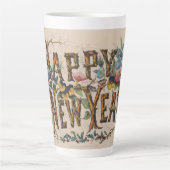  Happy New Year, Vintage Currier & Ives Print Milchtasse (Vorderseite)