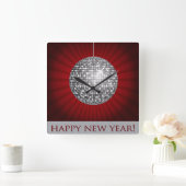 Happy New Year Wall Clock Quadratische Wanduhr (Zuhause)