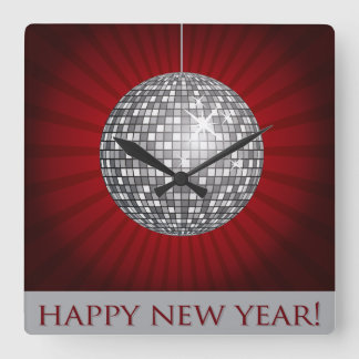 Happy New Year Wall Clock Quadratische Wanduhr