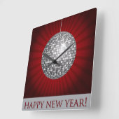 Happy New Year Wall Clock Quadratische Wanduhr (Winkel)