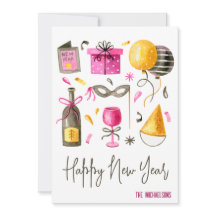 Happy New Year Watercolor