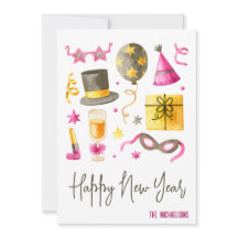 Happy New Year Watercolor