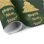 Happy New Year Weihnachten Grünen Feiertag Geschenkpapier (Rolleneckpunkt)