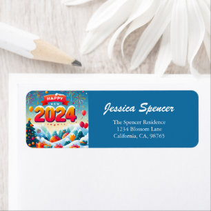 Happy New Year Weihnachtsbaum Geschenke Rücksendea