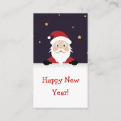 Happy New Year Weihnachtsmann Geschenkmarken Visitenkarte (Rückseite)