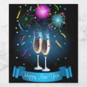 Happy New Year Weinetikett (Einzelnes Label)