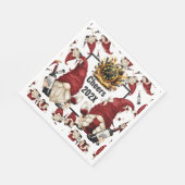 Happy New Year Wine Gnomes Serviette (Ecke)