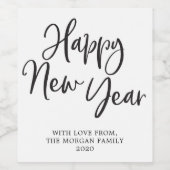 Happy New Year Wine Label Weinetikett (Einzelnes Label)