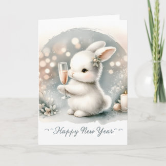 Happy New Year Winter Bunny Karte