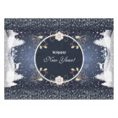 Happy New Year! Winter Fairy Tale Fantasy blue Tischdecke (Vorderseite (Horizontal))