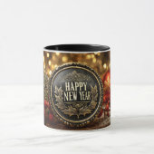 happy new year wishes on a festive background tasse (Zentrum)